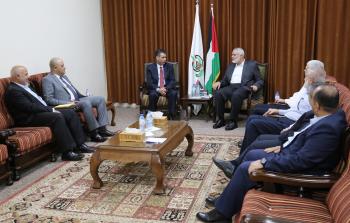 جانب من لقاءسابق لهنية بالوفد الأمني المصري (الأناضول)