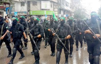 صورة أرشيفية لأحد العروض العسكرية لكتائب القسام 