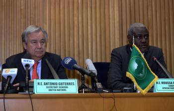 خلال مؤتمر صحفي مشترك مع رئيس مفوضية الاتحاد الإفريقي موسي فكي