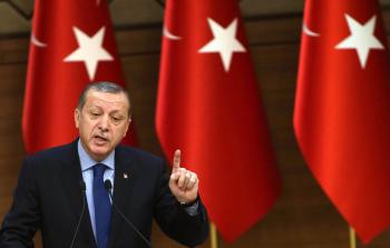 أردوغان يلقي خطاباً في أنقرة قبل عدة أيام (أ ف  ب)