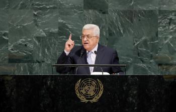 عباس خلال خطابه في الأمم المتحدة ( أ ف ب)