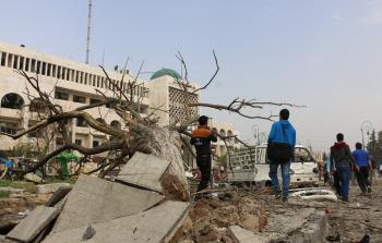 جانب من مكان التفجير بإدلب (الأناضول)