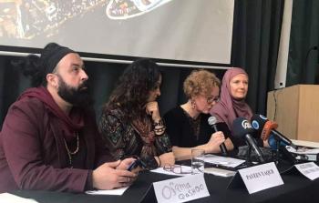 جانب من المؤتمر الصحفي في لندن 