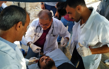 لحظة إصابة المصور جاد الله 