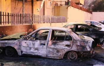 آثار التفجير بوزارة الخارجية (رويترز)