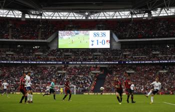 توتنهام خلال مباراة سابقة لها (أ ف ب)