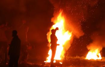 مشهد من فعاليات الارباك شرق غزة  (تصوير ياسر فتحي)