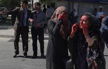 جانب من مكان الهجوم بكابول اليوم (أ ف ب)