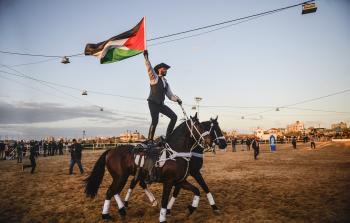 جانب من مهرجان الخيول العربية في غزة (الأناضول)