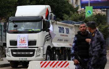 إضراب شاحنات القطاع الخاص احتجاجاً على سوء الأوضاع الاقتصادية في غزة (أرشيف)