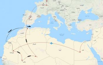 صورة خاصة لمسار الطريق من غزة مرورا بدول شمال أفريقيا وصولا إلى بلجيكا 