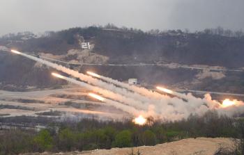 التجربة الصاروخية التي أجرتها كوريا الشمالية مؤخراً (أ ف ب)