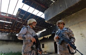 بعض من القوات السعودية المنتشرة على الحدود مع اليمن (أ ف ب)