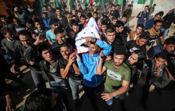 جنازة الشهيد الطفل فهد الأسطل