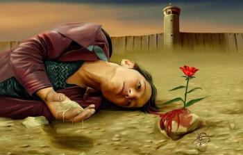 صورة تعبيرية لمشهد استشهاد محمد أيوب