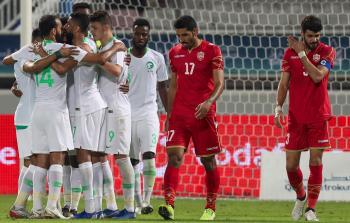 منتخب السعودية يحتفل بالفوز