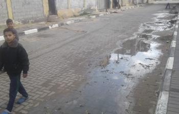 مياه الصرف الصحي في شوارع 