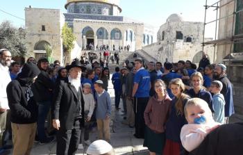 مجموعات من المستوطنين يقفون على مداخل المسجد الأقصى (أرشيف)