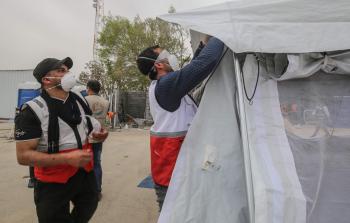 جانب من تجهيزات المستشفى برفح (أ ف ب) الميداني برفح