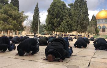 جانب من صلاة الظهر في المسجد الأقصى اليوم - متداول