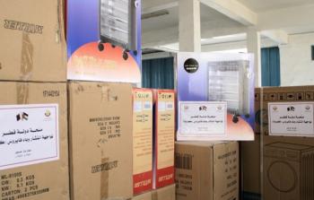 المساعدات القطرية لمراكز الحجر الصحي بغزة