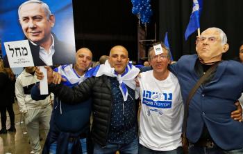 جانب من الاحتفالات بفوز نتنياهو (أ ف ب)