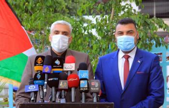 جانب من الإيجاز اليومي لمركز الإعلام والمعلومات الحكومي في قطاع غزة