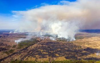 صورة ملتقطة لحريق أوكرانيا اليوم (وكالات)