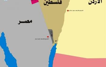 خريطة توضح إطلالة فلسطين المحتلة على خليج العقبة (أرشيف)