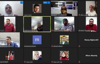 لقطة من ورشة العمل الإلكترونية التي نظمها منتدى الإعلاميين