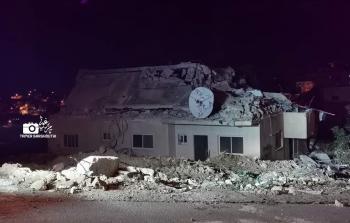 منزل الأسير قسام البرغوثي بعد هدمه