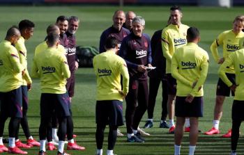 تدريبات إحدى الفرق الإسبانية في كرة القدم (أرشيف)