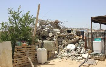 بقايا البيت المهدم لعائلة أبو جودة
