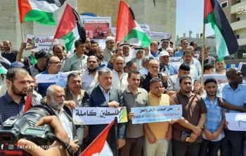 جانب من الوقفة في محافظة رفح (تصوير ربيع أبو نقيرة)