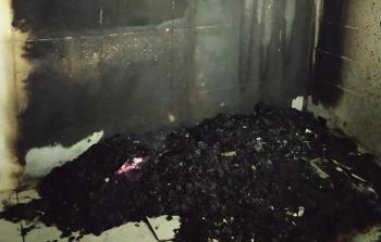 أجزاء من مسجد البر والإحسان التي حرقت على يد المستوطنين