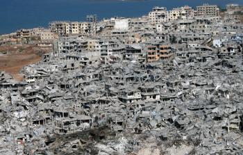 مشهد جانبي لبيوت مخيم نهر البارد المدمرة