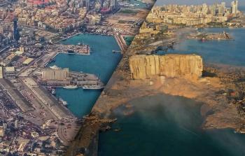 مرفأ بيروت قبل وبعد التفجير