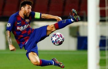 الأرجنتيني ليونيل ميسي أثناء المباراة (وكالات)