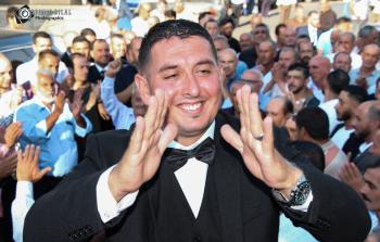 المحرر محمد مصطفى شريتح في حفل زفافه (وكالات)