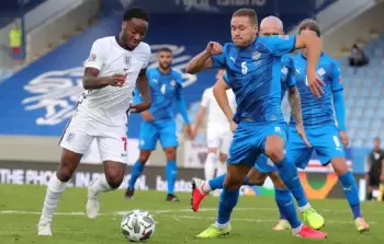 لقطة من مباراة إنجلترا وآيسلندا