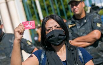 جانب من الوقفة (الأناضول)