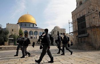 قوات الاحتلال في باحات المسجد الأقصى اليوم