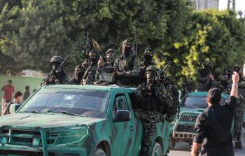 مناورة الفصائل الفلسطينية شمال قطاع غزة أمس