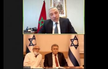 الوزير المغربي العلمي مع مسؤولين إسرائيليين