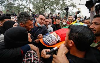 جانب من جنازة الشهيد الطفل علي أبو عليا