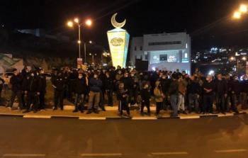 جانب من المسيرة التي نظمت في أم الفحم