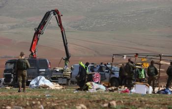 صورة إرشيفية لعملية مداهمة وهدم لخربة حمصة الفوقا بالأغوار