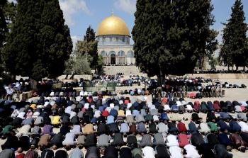 جانب من صلاة الجمعة اليوم في المسجد الأقصى - الأناضول