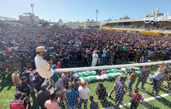 جانب من تشييع جثامين عدد من شهداء عدوان الاحتلال الأخير على غزة