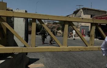 جانب من اغلاق الاحتلال لمدخل نعلين غرب رام الله